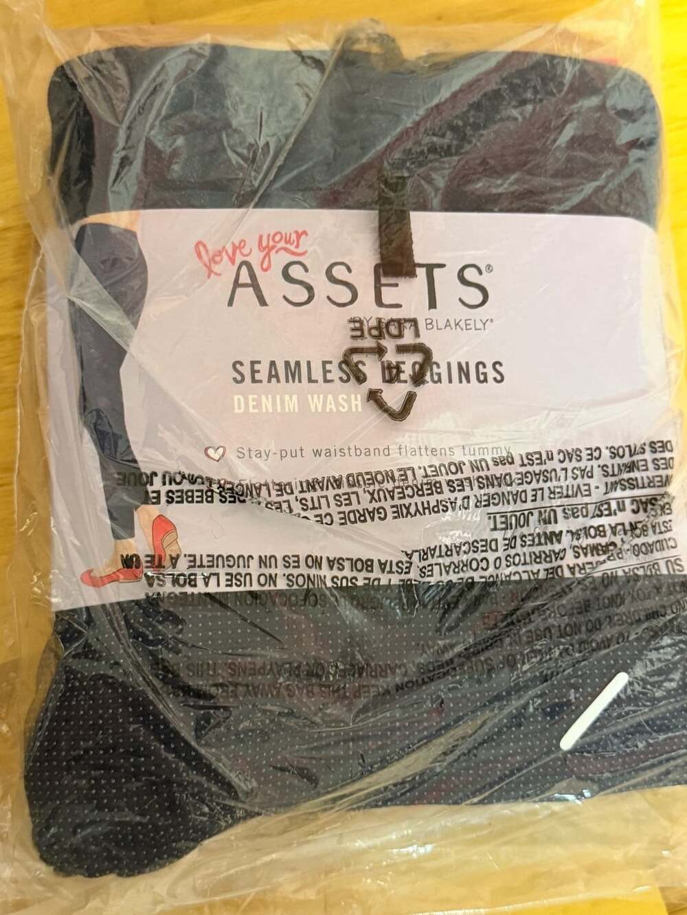 Assets by Sara Blakely Seamless Leggings Size L Denim Wash